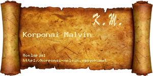 Korponai Malvin névjegykártya